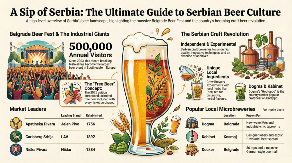 Serbian beer industry infographic